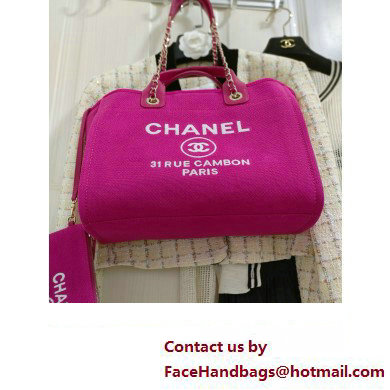 chanel Mixed Fibers, Calfskin  &  Gold-Tone Metal shopping bag fuchsia 2024